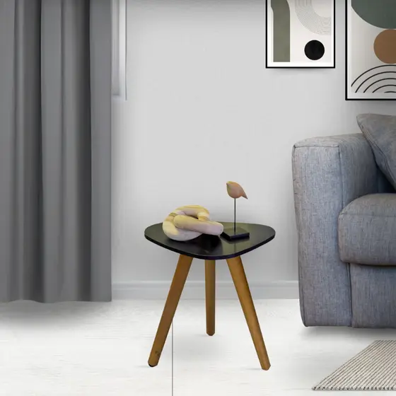 Mesinha Lateral Sala Pe Palito Decorativa Com Tampo Orgânico