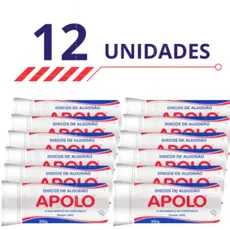 Kit 5 ou 12 Discos de Algodão Apolo Para Rosto Limpeza Facial Remoção  Maquiagem
