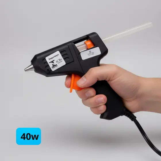 Pistola Cola Quente Grossa Bivolt Grande Artesanato Trabalho / Bastao Refil Cola Quente