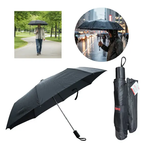Guarda Chuva Sombrinha Grande Impermeavel Cabe na Bolsa Preto Masculino