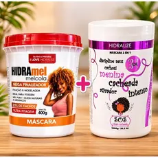 Kit Máscara Mel Cola Fitagem+ Creme de Pentear Menina Cacheada