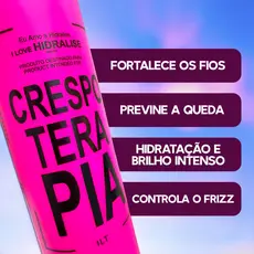 Mascara Crespoterapia Tratamento para Cabelos Crespos Hidralize 1L Hidrata Fortifica Antifrizz Bilho Intenso