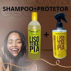 Kit Shampoo Lisoterapia Anti- Resíduo 500 ML + Protetor Térmico Modelador Uso Obrigatório 10 em 1