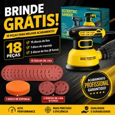 Venda Quente! Lixadeira Roto Orbital Profissional 300W Bivolt, Acompanhado De Maleta E 16 Lixas Brindes