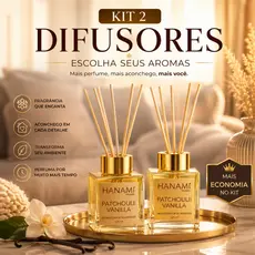 Kit 2 Difusores de Ambiente 100ml Hanami Aromatizador com Varetas Para Casa