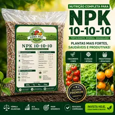 Fertilizante universal, para todos os tipos de plantas, adubo equilibrado Npk 10.10.10