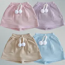 Short Saia Infantil E Juvenil Com Bolso - Pom Pom e Tecido Premium