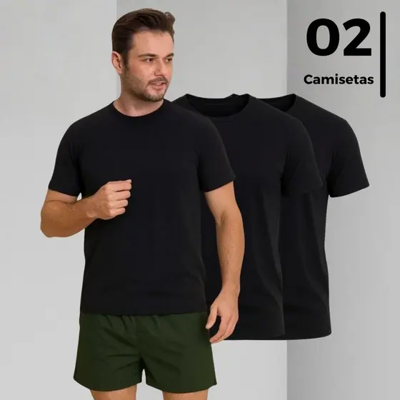 Lote 2 Camiseta Masculina Dry Fit Proteção UV 30 Varias Cores Tradicional Fresco Esportes Livre