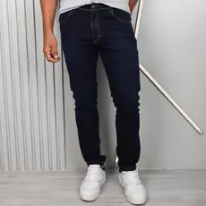 Calça Jeans Masculina Tradicional Bolsos Funcionais com Elastano Lycra Slim Reta Sarja Elastano
