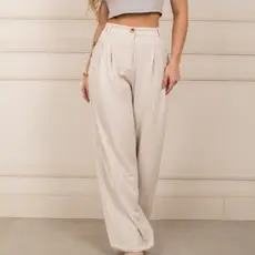 Calça Jeans Feminina Wide Leg Leve Cintura Alta Verão Edex Jeans Algodão Bolsos Botão Cores