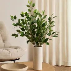 Kit Com 12 Galhos De Folhagem Decorativa Ficus Artificial