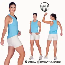 Regata Cropped Fitness Feminina em Poliamida com Detalhe em Tela para Academia e Treino