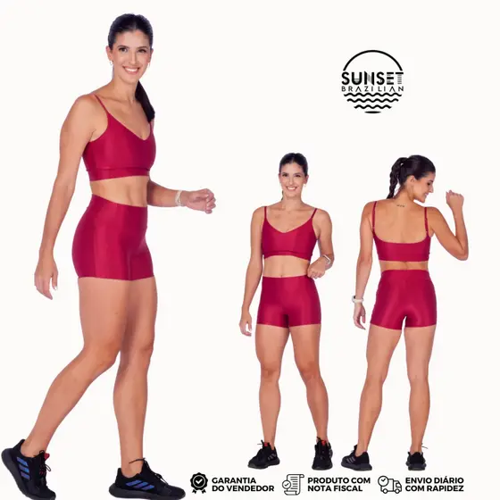 Short Poliamida Feminino com Cós Anatômico Ideal para Academia e Dia a Dia