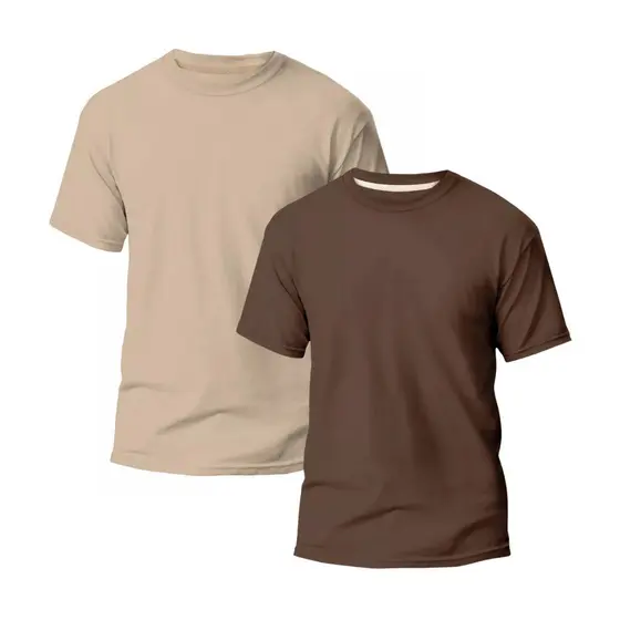Kit 2 Camisetas Básicas Streetwear Camisa T-Shirt Masculina Slim Promoção Algodão Cores Sem estampa