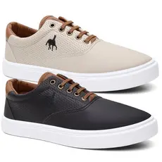 Kit 2 Pares Social Tenis Sapatenis Masculino Polo Imperial Sapato Casual