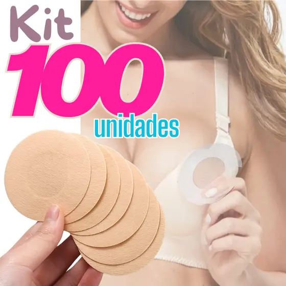 Kit Até 100 Tapa-Seios Adesivo Protetor Invisível Tampar Mamilos Aureola