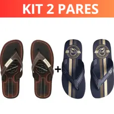 Kit 2 Chinelo Masculino Confortável Macio Borracha Resistente Antiderrapante Casual Promoção Oferta