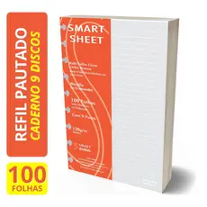 Refil Caderno de Discos 120g 100 Folhas Pauta Branca Medio 9 Furos