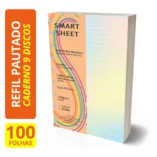 Refil Caderno de Discos 120g Rainbow 100 Folhas Medio 9 Furos