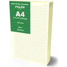Papel Polen A4 90g Pautado 100 Folhas 21x29,7cm A4