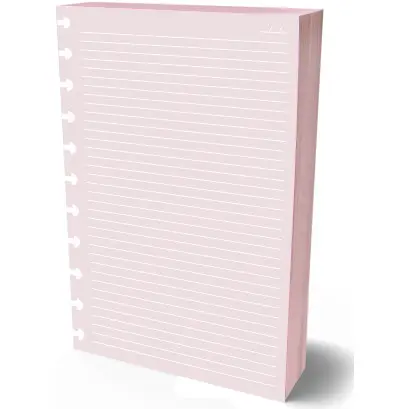 Refil Caderno Discos 90g Rosa Pauta Branca Grande 11 Furos