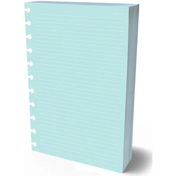 Refil Caderno Disco 90g Azul Bebe 100 Folhas Grande 11 Furos
