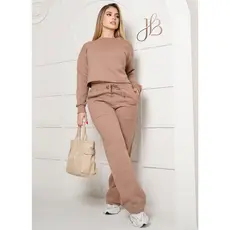 CONJUNTO FEMININO MOLETOM FRANELADA BLUSA E CALÇA COM ELASTICO