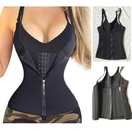 Cinta Modeladora Corpete Feminino Afina Cintura Reduz Medidas Treino Ajustável Com Alça