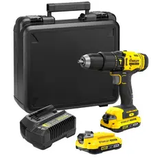 Parafusadeira e Furadeira de Impacto STANLEY SCD711D2K 13mm Com 2 Baterias, Carregador e Maleta 110V