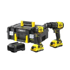 Parafusadeira e Furadeira + Parafusadeira STANLEY SBDI465D2T Com 2 Baterias, Carregador e Maleta