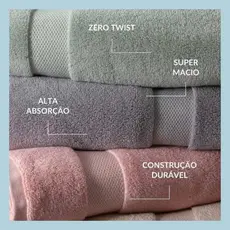 Toalha Rosto 100% algodão Grossa e Macia Super Soft Zero Twist Corttex 50x70cm Fio Penteado