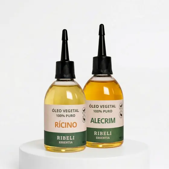 Terapia Capilar Umectação Óleo Vegetal de Rícino 100ml + Óleo Vegetal de Alecrim 100ml