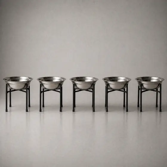 Comedouro e Bebedouro Elevado Pet Cachorro Tigela Inox Antiderrapante