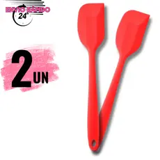 Kit Espátulas Vermelha Pão duro de Silicone Grande Espátula flexível Espátula culinária Utensílio de cozinha