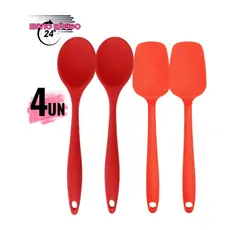 Kit Colher De Silicone Redonda de Silicone 27cm Grande Peças Vermelhas Para cozinha