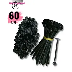 Kit 60 Abraçadeira nylon com suporte Presilha de nylon fivela Plástica capo