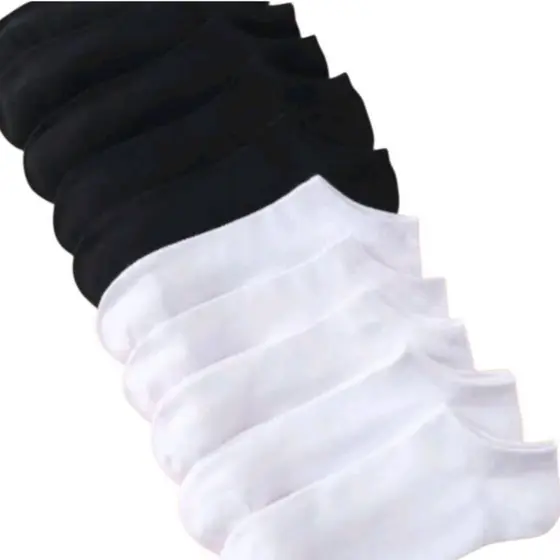 kit de 12 pares de meias soquete preto, branco tamanho 35 ao 40