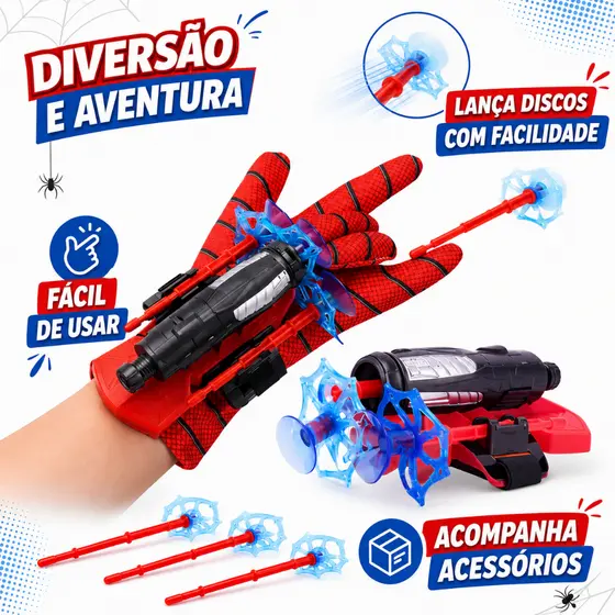 Luva Homem Aranha Lança Teia Spider Brinquedo Infantil