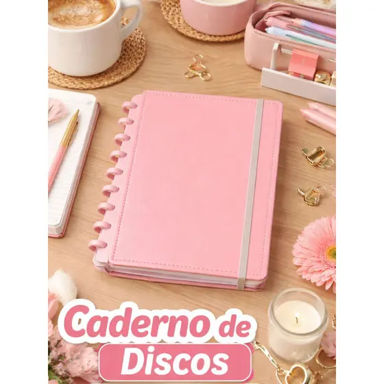 Caderno de Discos Tipo Inteligente Folha Recarregável | Capa com Elástico - Tamanho B5 - 10 Discos