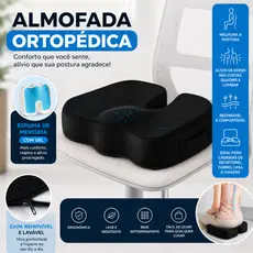 Almofada De Assento Cóccix Espuma Memória Com Gel Travesseiro Ergonômico Cadeira Banco Home Office