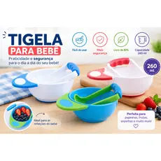 Kit Tigela para Alimentação do Bebê 260ml | Leve, Segura e Fácil de Limpar