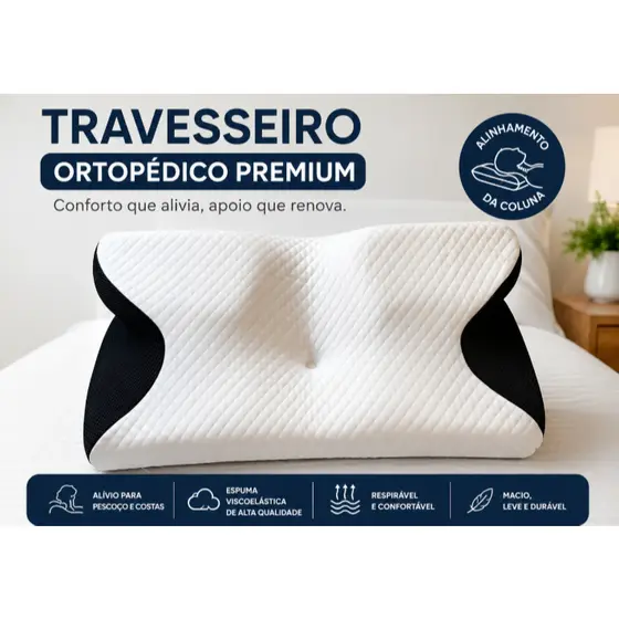 Travesseiro Cervical Ergonômico Conforto para Pescoço