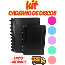 KIT CADERNO DE DISCOS COM FOLHAS REPOSICIONÁVEIS B5 + A5 ESTILO INTELIGENTE