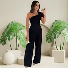 Macacão de Festa Feminino Longo com Forro, Bojo e Laço – Charme e Conforto