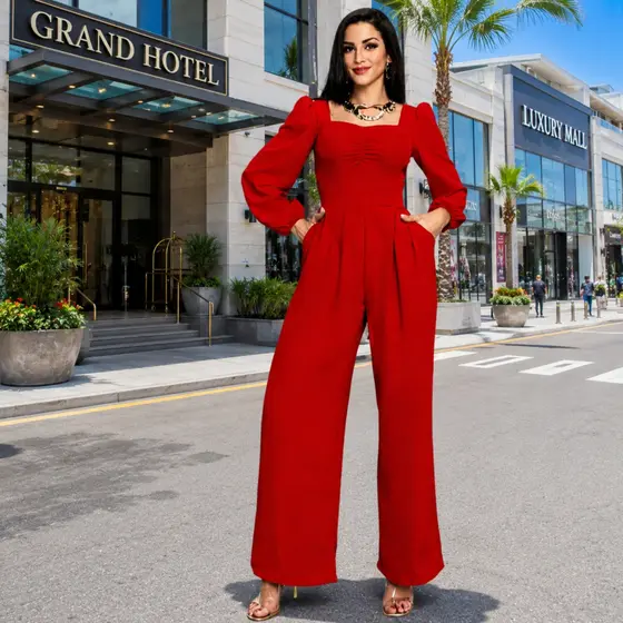 Macacão Feminino Pantalona Elegante com Bojo Modelador Duna Premium Festa Casamento e Eventos