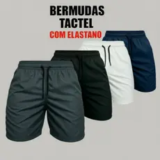 Kit 2 Bermudas Tactel masculina para treino com Elastano