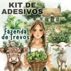 70 Adesivos de Trevos Jardim Fazenda Camponesa Stickers Scrapbook Journal