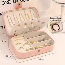 Porta joias Grande Organizadores  Para Viagem Portátil Caixa de Armazenamento para colar, brincos, anéis, pulseira
