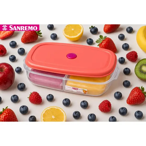 Pote Porta Frios Com 2 Divisórias Sanremo Hermética Vac Freezer Livre Bpa