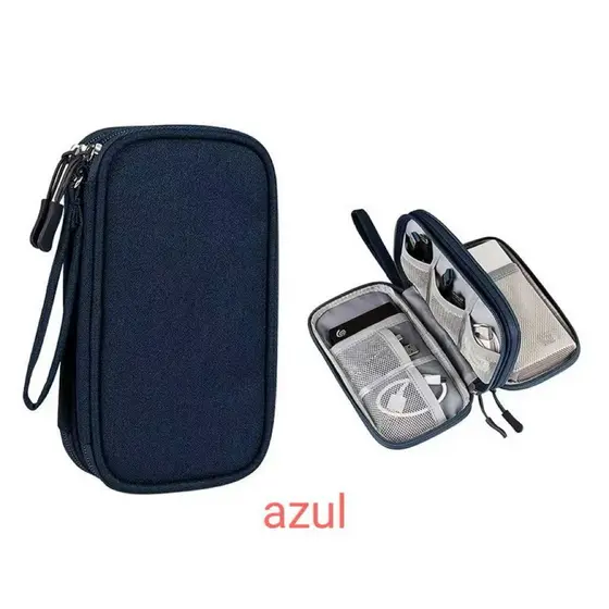 Necessaire organizadora bolsa portatil celular cabos fios  armanazamento